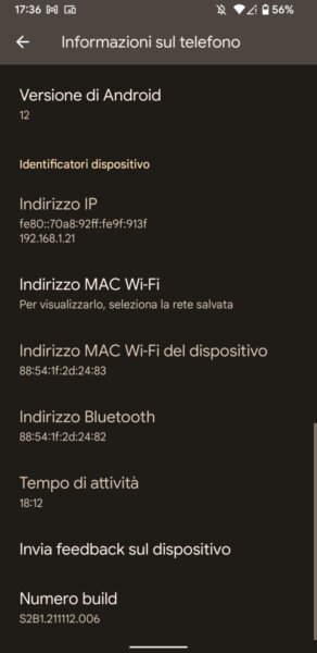 Opzioni Sviluppatore Android