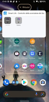 Rimuovere Widget Android