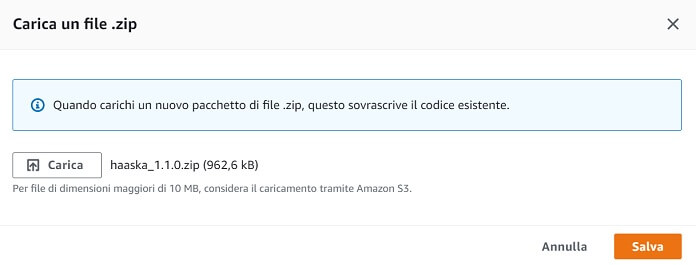 Carica File Zip Haaska