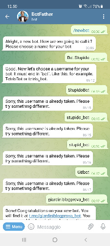 Configurazione Bot Telegram