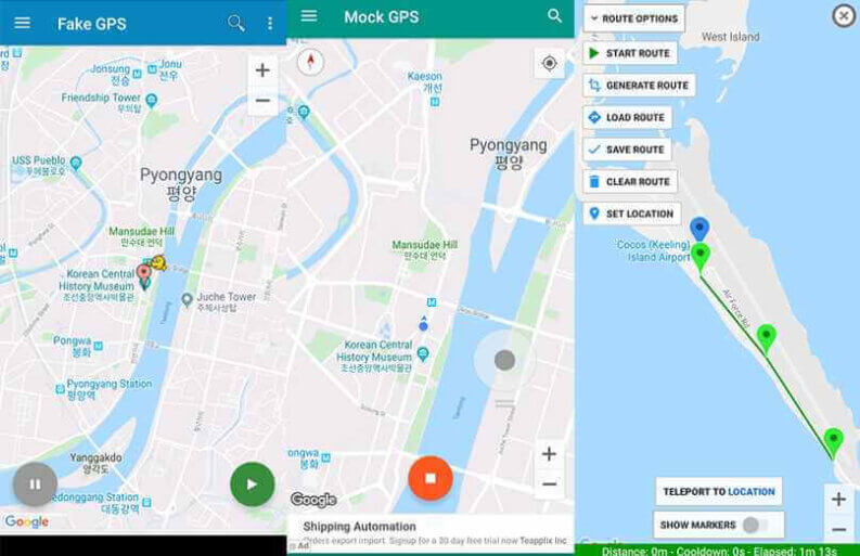 Il secondo passo l'installazione di un app “spoofing” GPS