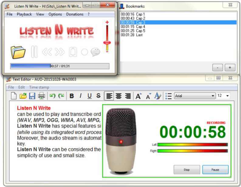 Programmi per sbobinare: Listen N Write