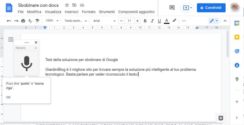 Sbobinare Con Gdocs