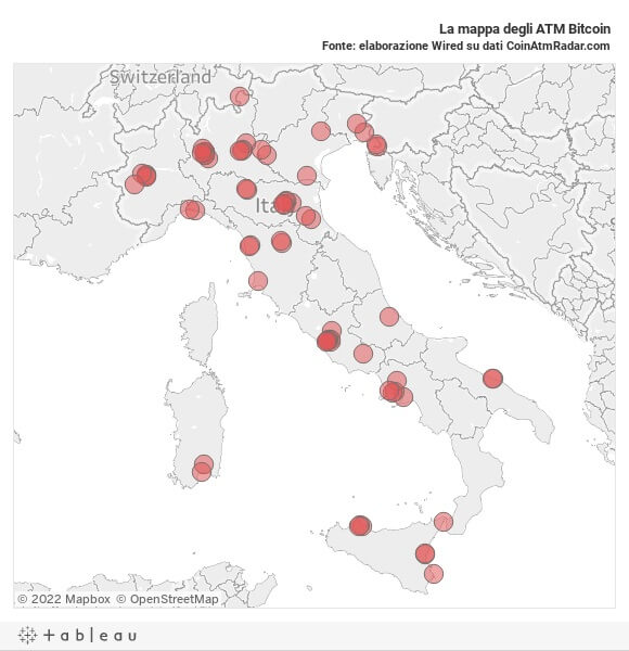 mappa Atm Bitcoin italia