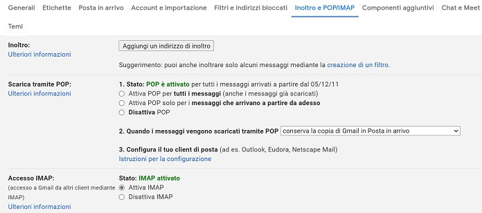 Come configurare IMAP per Gmail