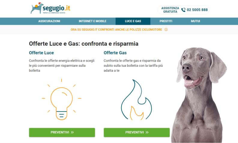 comparatore offerte luce Segugio