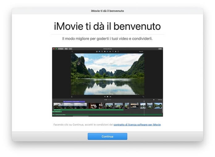 Imovie Schermata Benvenuto