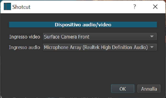 Shotcut Ingresso Audio