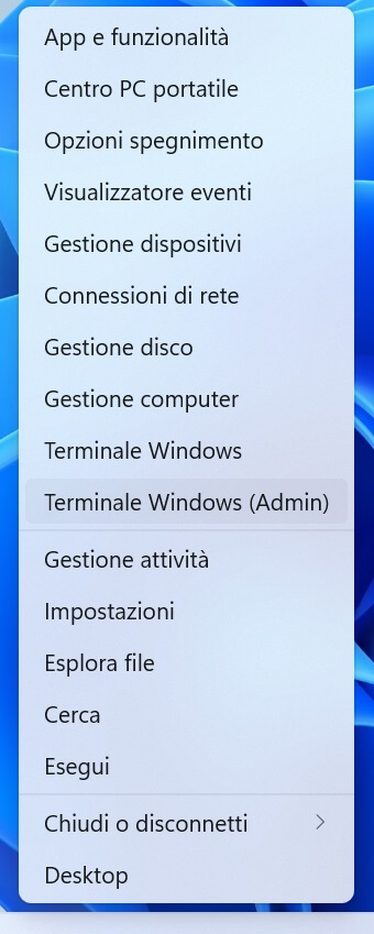 Terminale Windows Admin Windows 11