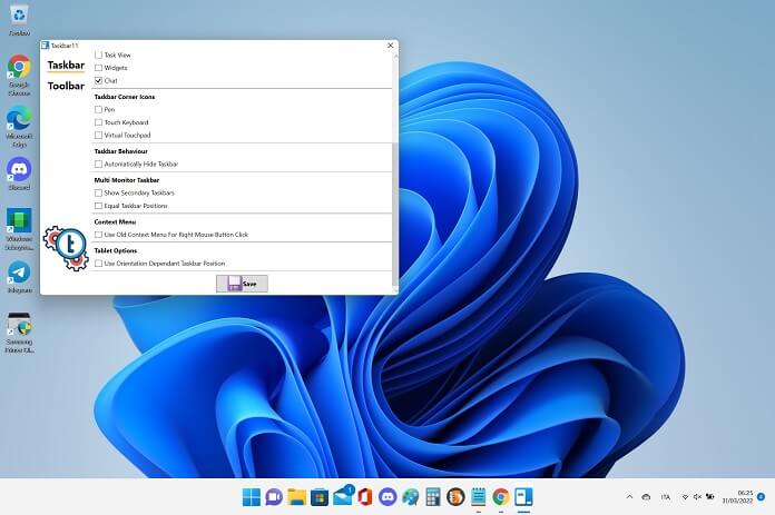Barra Applicazioni Windows 11 Icone Grandi