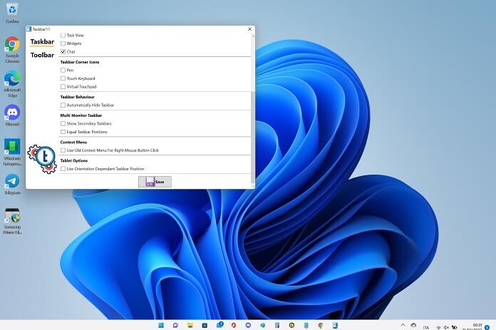 Barra Applicazioni Windows 11 Ridimensionata
