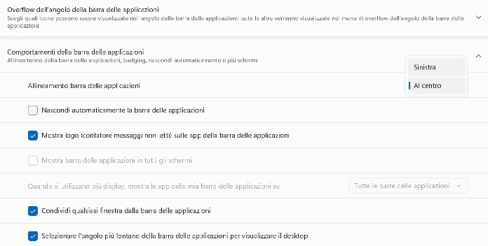 Barra Applicazioni Windows 11 Spostare A Sinistra