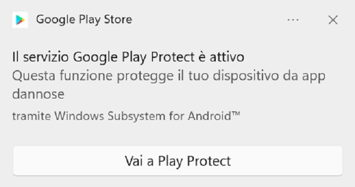 Google Play Store Avviso Google Play Protect