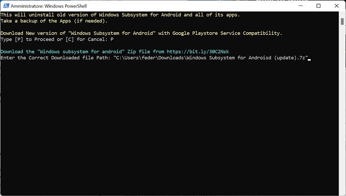 Windows Powershell Percorso File Zip Windows Subsystem For Android