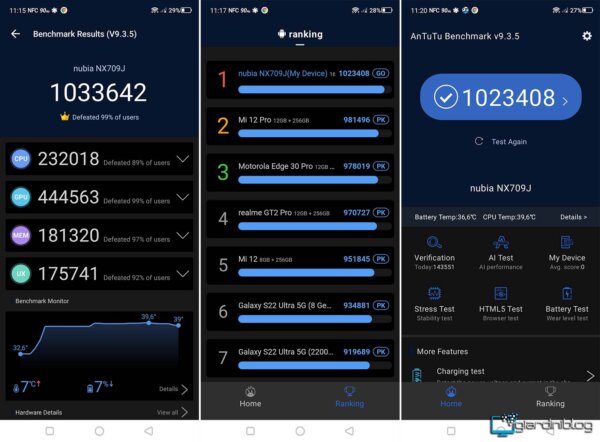 Antutu Benchmark Redmagic 7 Pro