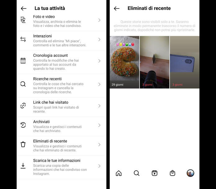 Attivita Instagram Eliminati Di Recente