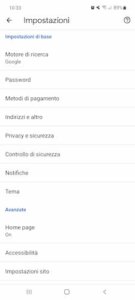 Impostazioni Di Base App Google Chrome
