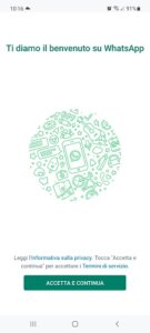 Whatsapp Schermata Benvenuto