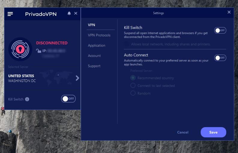 PrivadoVPN Client