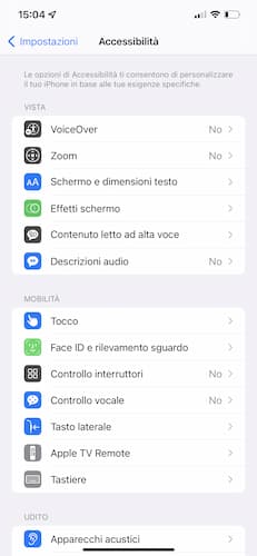 Accessibilita iPhone