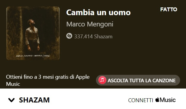 scoprire che canzone è con Shazam