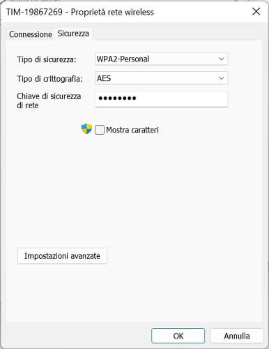 Condividere Password Wifi Pc