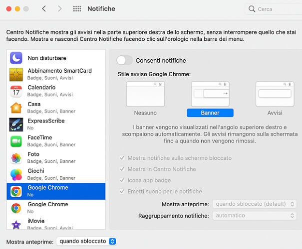 Disattivare Notifiche Chrome Da Mac