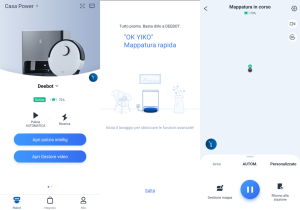 Ecovacs Deebot X1 Turbo Interfaccia Mappatura