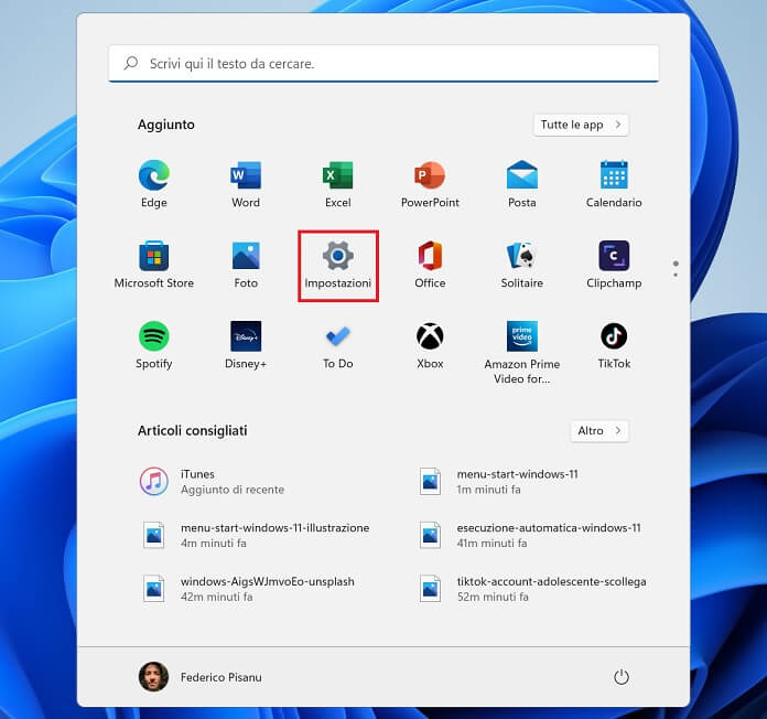 Impostazioni Windows 11