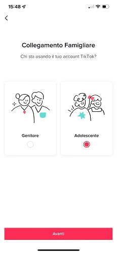 Tiktok Collegamento Familiare Account Adolescente Avanti