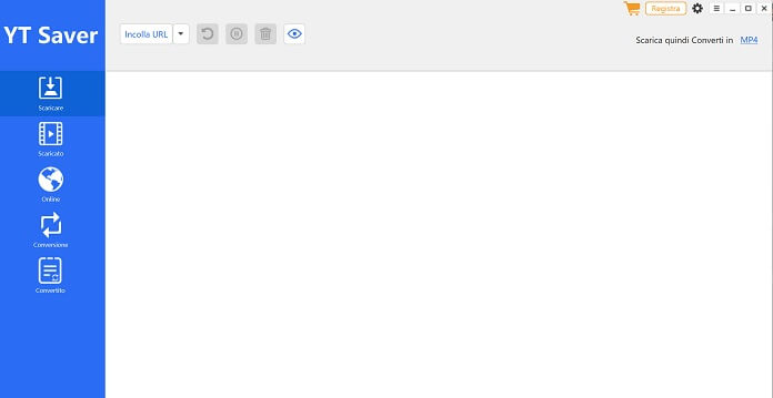 Yt Saver Schermata Iniziale