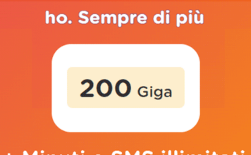 ho. Sempre di più, la nuova offerta con 200 GB al mese per navigare ovunque