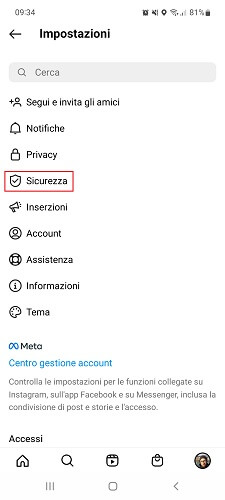 Instagram Sicurezza