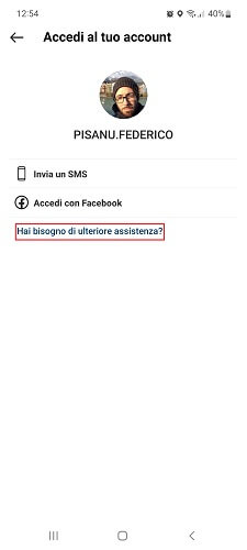 Instagram Ulteriore Assistenza