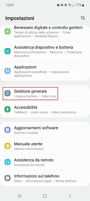 Android Gestione Generale