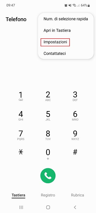 App Telefono Impostazioni