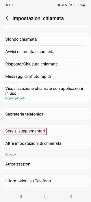App Telefono Servizi Supplementari