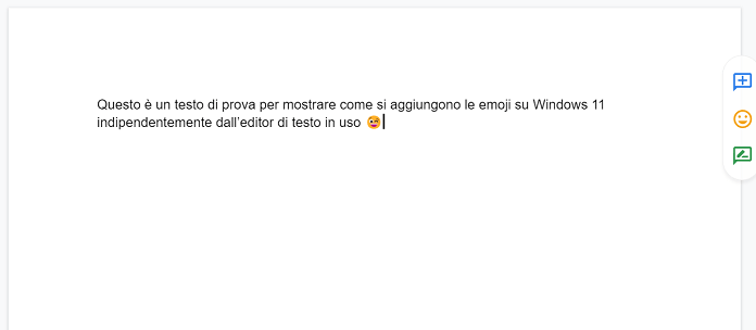 Editor Di Testo Inserimento Emoji