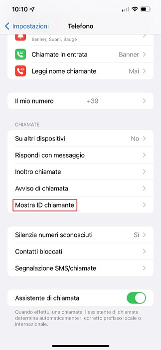 Mostra Id Chiamante Iphone