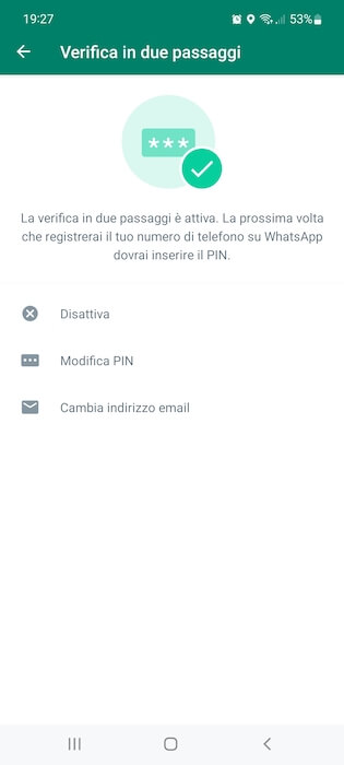 Whatsapp Modifica Verifica In Due Passaggi