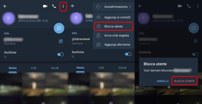 Telegram bloccare Utente