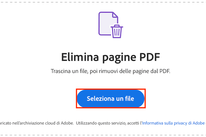 Adobe Acrobat Online Seleziona File