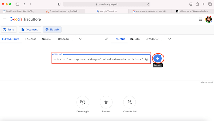 Google Traduttore Sito Web Traduci