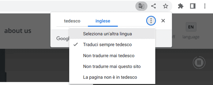 Google Translate Chrome Seleziona Altra Lingua