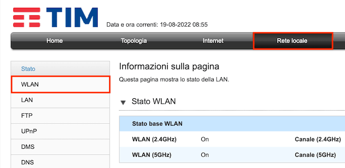 Modem Wifi Rete Locale Wlan