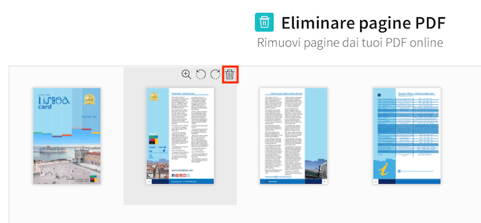 SmallPdf Elimina Pagine Cestino