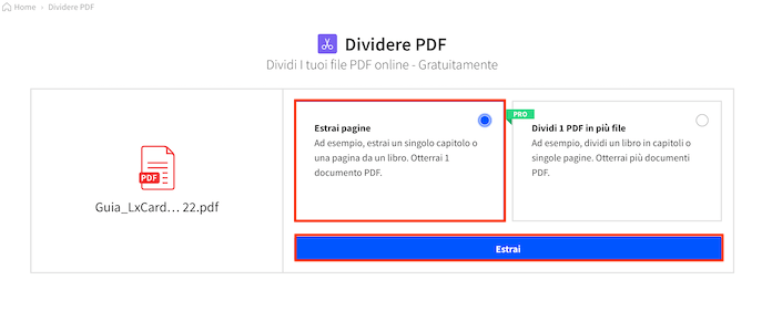 Smallpdf Estrai Pagine