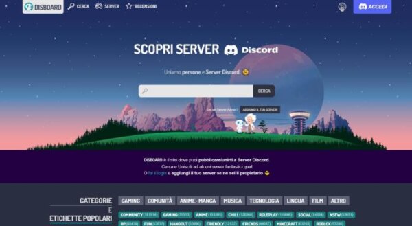 Disboard Ricerca Server