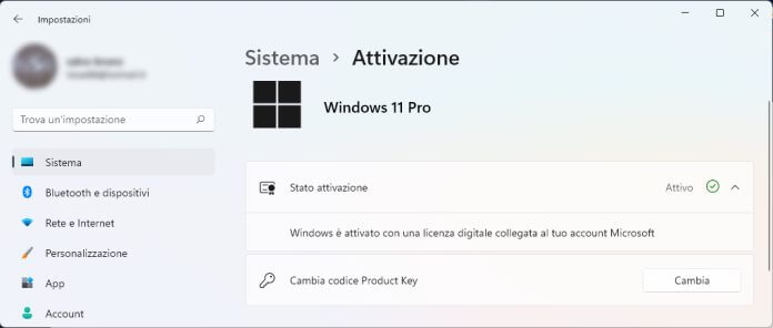 Attivare Windows 11 senza product key: Windows 11 Attivato