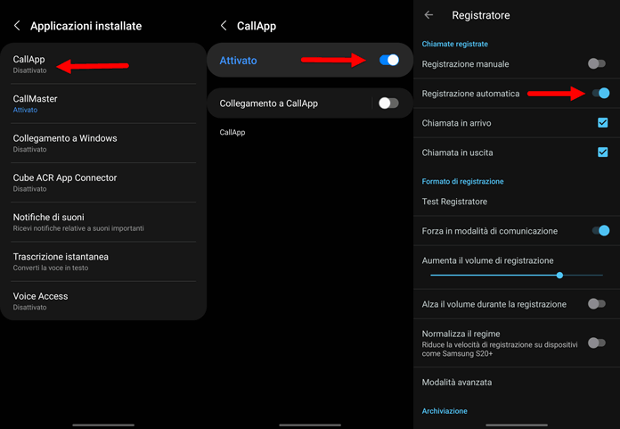 Callapp Registrare Chiamate Samsung